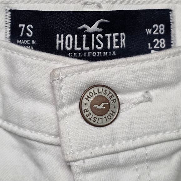 Hollister High Rise Super Skinny Jeans Women’s 28x28 White Distressed Stretch - Picture 2 of 8